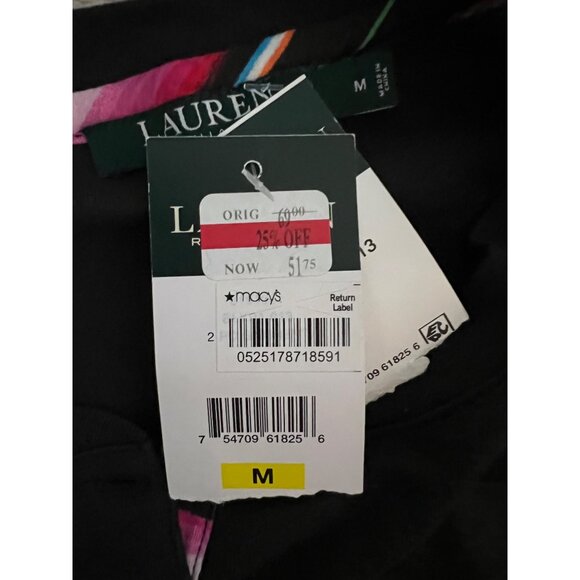 Lauren Ralph Lauren Black Henley Long Sleeve Shirt Womens M Cotton Blend - Picture 7 of 11